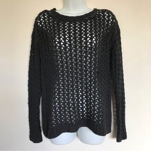 Sigrid Olsen Studio Black Open Knit Sweater Size XS